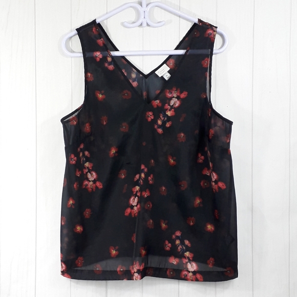 A new day floral black, red sheer sleevele… - Picture 3 of 8